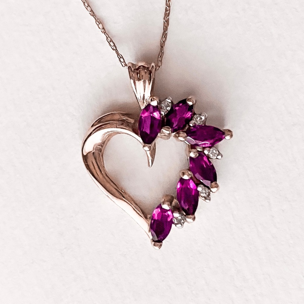 Diamond Amethyst Heart Necklace